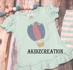 hot air balloon embroidery design, floral hot air balloon, sketch hot air balloon, girl hot air balloon embroidery design, akidzcreation