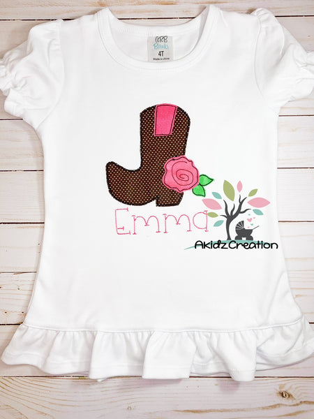 floral cowboy boot embroidery design, cowboy boot applique, applique design, western embroidery design, floral cowboy boot embroidery design