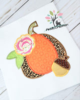 floral pumpkin embroidery design, pumpkin with flower embroidery design, acorn embroidery design, flower embroidery design, thanksgiving embroidery design, halloween embroidery design, pumpkin embroidery design