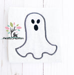 ghost embroidery design, halloween embroidery design, satin ghost embroidery design, ghost applique