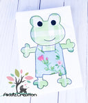 frog embroidery design, frog applique, frog in overalls embroidery design, frog in clothes embroidery design, frog embroidery design, frog applique, applique, machine embroidery applique, animal embroidery design, spring embroidery