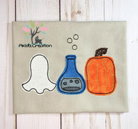 ghost embroidery design, halloween embroidery design, potion embroidery design, witch embroidery design, trio embroidery design, pumpkin embroidery design, trio design, halloween trio embroidery design, ghost embroidery design, ghost applique, potion applique embroidery design, pumpkin applique