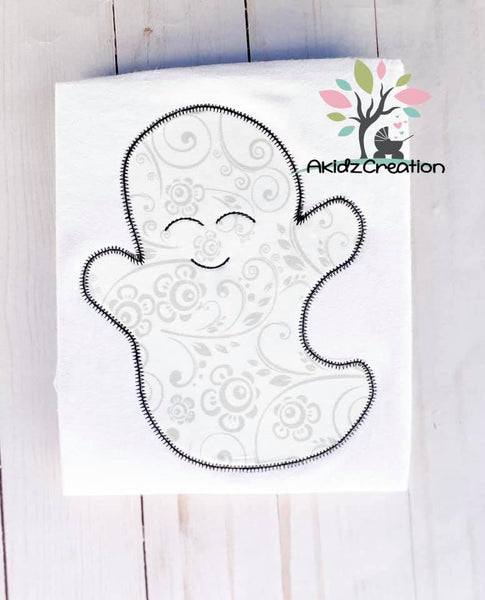 ghost applique, applique, halloween embroidery design, ghost embroidery design