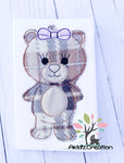 girl teddy bear embroidery design, teddy bear embroidery design, teddy bear applique, bear applique, machine embroidery bear design, girl bear embroidery design, bear applique, machine embroidery bear applique