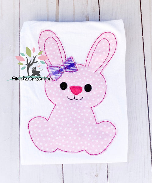 bunny embroidery design, rabbit embroidery design, girl bunny embroidery design, bunny applique, easter embroidery design