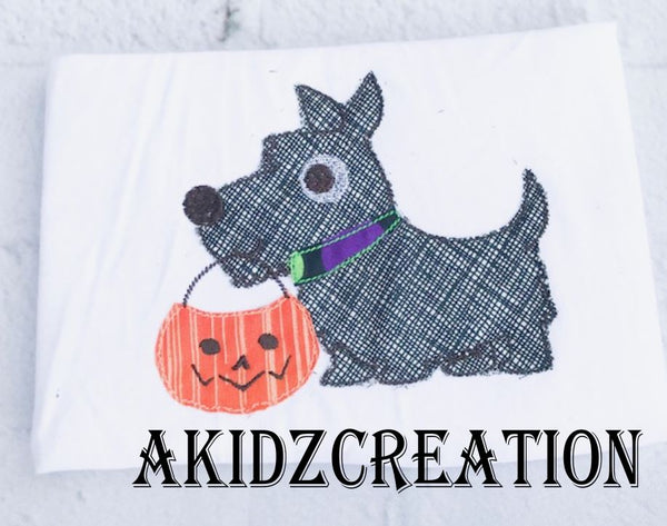 halloween scottie embroidery design, scottish terrier embroidery design, scottie embroidery design, halloween scottie embroidery design, halloween embroidery design, 