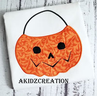 halloween pumpkin basket embroidery design, halloween embroidery design, halloween designs, halloween basket embroidery design, akidzcreation , jack o lantern embroidery design