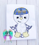 hanukkah embroidery design, jewish embroidery design, penguin embroidery design, kippah embroidery design, animal embroidery design, bird embroidery design, hanukkah penguin embroidery design, jewish penguin embroidery design