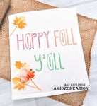 happy fall yall embroidery design, fall embroidery design, saying embroidery design, fall embroidery saying design, thanksgiving embroidery design