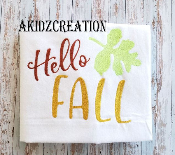 hello fall embroidery design, fall embroidery design, thanksgiving embroidery design, akidzcreation
