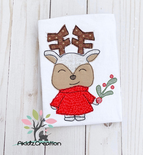 reindeer embroidery design, holly embroidery design, bean stitch applique, deer embroidery design, reindeer embroidery design, christmas embroidery design 