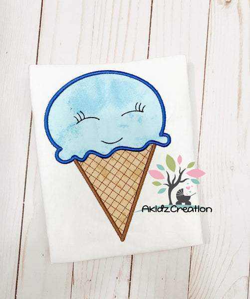 ice cream embroidery design, ice cream applique, quick stitch ice cream, ice cream cone embroidery design, ice cream applique