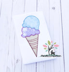 ice cream embroidery design, ice cream cone embroidery design, summer embroidery design, food embroidery design, vintage ice cream design, summer embroidery design, ice cream applique, ice cream embroidery design