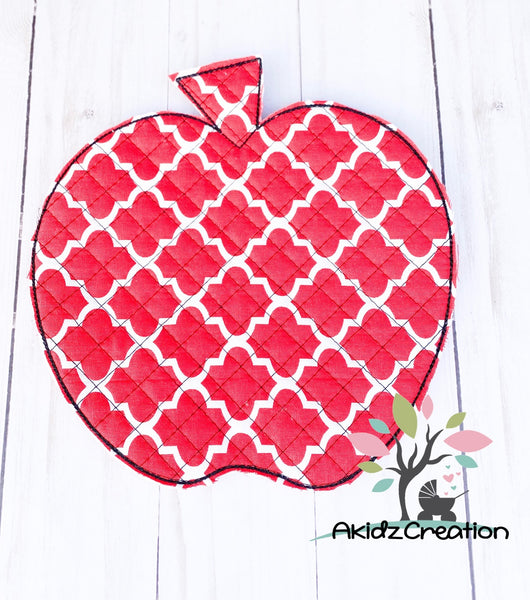 ith apple pot holder embroidery design, pot holder embroidery design, hot pad embroidery design, apple embroidery design, in the hoop apple, apple embroidery design, ith apple, in the hoop machine embroidery, machine embroidery in the hoop projects, fruit embroidery design, food embroidery design