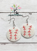 in the hoop embroidery design, in the hoop baseball earrings, in the hoop earrings design, baseball embroidery design, sports embroidery design
