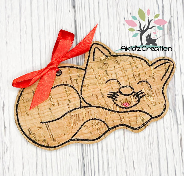 ith cat ornament, cat ornament, christmas embroidery design, cat embroidery design, feline ornament embroidery design