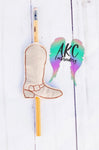 ith cowboy boot pencil holder embroidery design, cowboy embroidery design, cowboy boot embroidery design, cowboy boot pencil holder embroidery design, pencil holder embroidery design