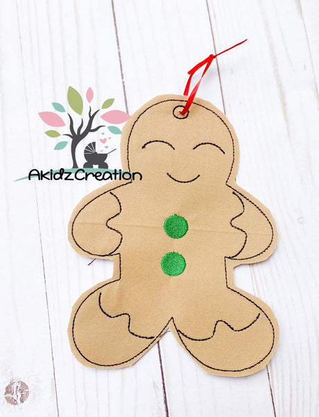 ith gingerbread embroidery design, gingerbread ornament embroidery design, in the hoop embroidery design, gingerbread embroidery design