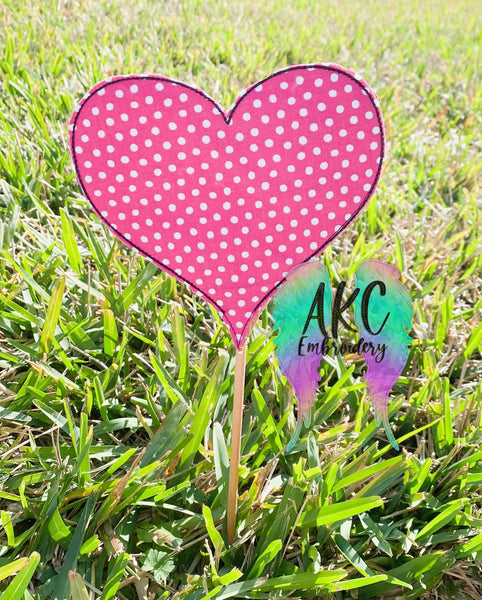 ith heart lawn decor embroidery design, in the hoop yard sign embroidery design, valentine embroidery design, valentine heart lawn decorations embroidery design,