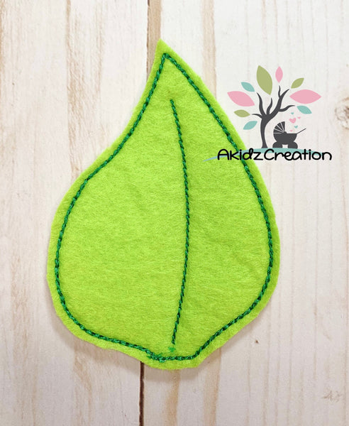 leaf embroidery design, ith leaf feltie embroidery design, feltie embroidery design, in the hoop embroidery design, leaf applique