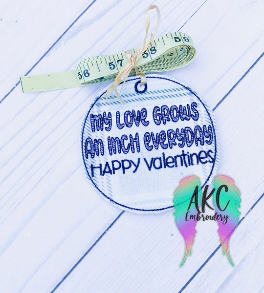 ith valentine embroidery design, in the hoop measuring tape design, valentine embroidery design