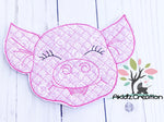 in the hoop embroidery design, in the hoop pig pot holder embroidery design, pig pot holder embroidery design, in the hoop pig pot holder embroidery design, pig hot pad embroidery design, farm animal embroidery design, animal embroidery design, pig embroidery design, farm fresh embroidery design