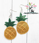 ith pineapple earrings embroidery design, earrings embroidery design, in the hoop earrings design, in the hoop design, pineapple embroidery design, tropical earrings embroidery design