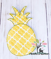 pineapple embroidery design, fruit embroidery design, food embroidery design, in the hoop pot holder embroidery design, in the hoop machine embroidery design, in the hoop pineapple pot holder embroidery design