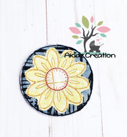 in the hoop coaster embroidery design, in the hoop embroidery design, in the hoop machine emrboidery design, in the hoop sunflower design, in the hoop sunflower coaster embroidery design, in the hoop sunflower design, sunflower coaster