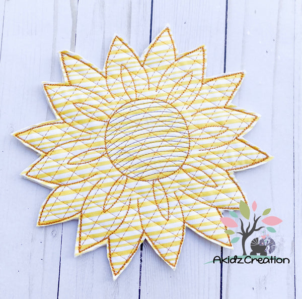 sunflower embroidery design, in the hoop embroidery design, in the hoop sunflower pot holder embroidery in the hoop hot pad, in the hoop sunflower kitchen accessories , in the hoop kitchen design