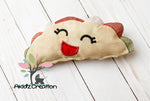 ith taco stuffie, in the hoop embroidery design, in the hoop dog toy, in the hoop food design, akidzcreation, taco dog toy , in the hoop dog toy, ith dog stuffie, squeaker toy, in the hoop dog squeaker toy