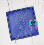 coaster embroidery design, in the hoop coaster design, in the hoop windmill coaster embroidery design