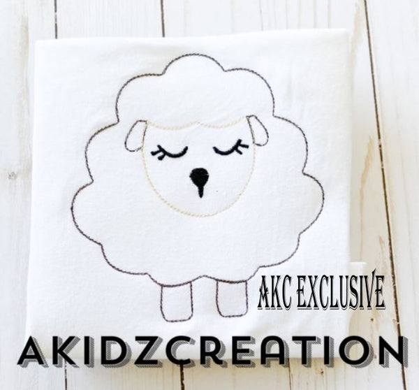 lamb embroidery design, quick stitch lamb, quick stitch sheep design, akidzcreation, easter embroidery design, animal embroidery design, 