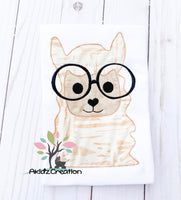 llama embroidery design, llama applique, applique, machine embroidery llama , animal embroidery design, llama in glasses embroidery design