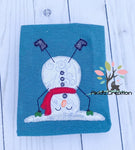 melting snowman embroidery design, snowman embroidery design, christmas embroidery design, zig zag applique, snowman applique