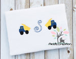 dump truck embroidery design, monogram embroidery design, garbage truck embroidery design, monogram design, machine embroidery dump truck design