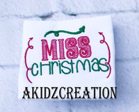 miss christmas embroidery design, christmas embroidery design, embroidery, machine embroidery