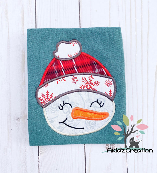 mrs snowman emrboidery design, snowman embroidery design, snowman applique, christmas embroidery design, satin applique embroidery design