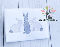 bunny embroidery design, bunny trio embroidery design, easter embroidery design, spring embroidery design, sketch embroidery design, rabbit embroidery design, bunny embroidery design, trio embroidery design