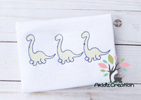 dinosuar embroidery design, dino embroidery design, trio embroidery design, animal embroidery design