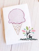 ice cream cone embroidery design, sketch embroidery design, motif embroidery design, ice cream embroidery design, food embroidery design, summer embroidery design