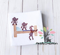 no more monkeys jumping on the bed embroidery design, machine embroidery, embroidery, akidzcreation, sketch embroidery, monkeys, sketch monkey, sketch animal, machine embroidery monkey design