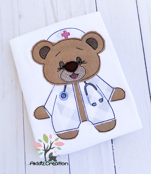 teddy bear embroidery design, nurse embroidery design, doctor bear embroidery design, bear embroidery design, nurse embroidery design, applique, teddy bear applique, bear applique, 