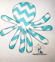octopus embroidery design, animal embroidery design, blanket stitch applique embroidery design, ocean animal embroidery design, quick stitch embroidery design, quick stitch octopus embroidery design, bean stitch applique, bean stitch octopus embroidery design