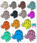 Octopus elements PNG (14 elements)