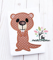 otter applique, otter embroidery design, standing otter embroidery design, animal embroidery design, ocean animal embroidery design