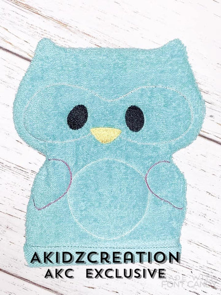 in the hoop owl stuffie, in the hoop owl washie, in the hoop owl embroidery design, machine embroidery owl design, owl applique