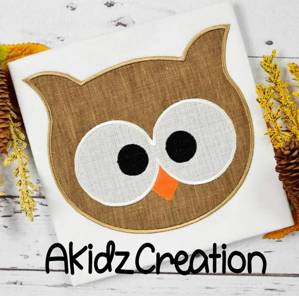 owl embroidery design, owl head applique, applique, machine embroidery owl design, machine embroidery owl, bird applique, bird embroidery design