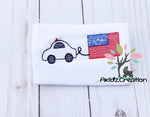 patriotic embroidery design, 4th of july embroidery design, patriotic police  car embroidery design, flag embroidery design, independence day flag embroidery design, independence day embroidery design