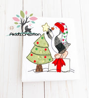 penguin embroidery design, bird embroidery design, christmas tree embroidery design, christmas present embroidery design, christmas scene embroidery design, christmas tree embroidery design